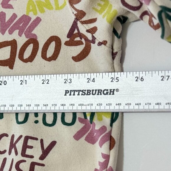 Disney Mickey Mouse Sweatshirt Size 3X Beyond Classic All Over Graffiti Cream - Picture 6 of 11